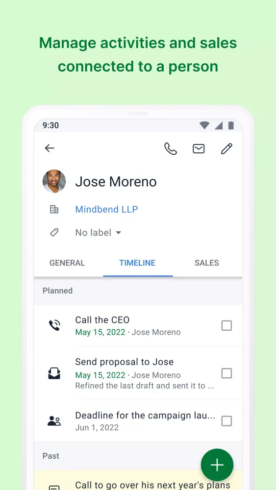 Tangkapan layar CRM Mobile: Pipedrive