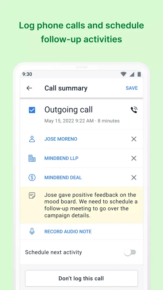Tangkapan layar CRM Mobile: Pipedrive