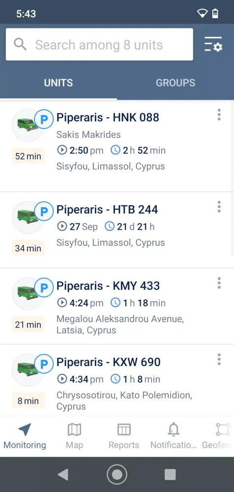 ภาพหน้าจอของ Piperaris Telematics