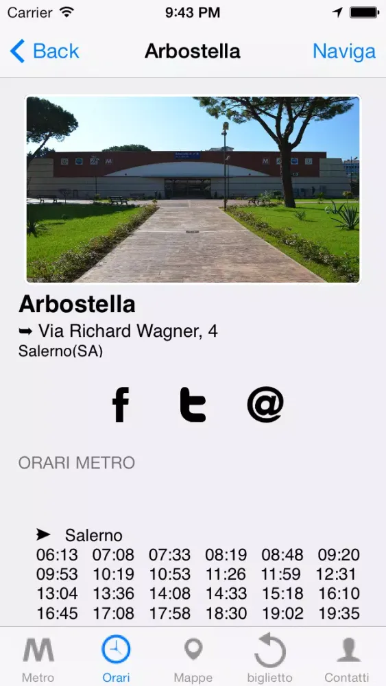 ภาพหน้าจอของ Orari Metro Salerno