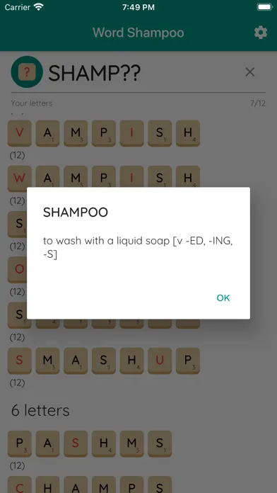 Capturas de pantalla de Word Shampoo