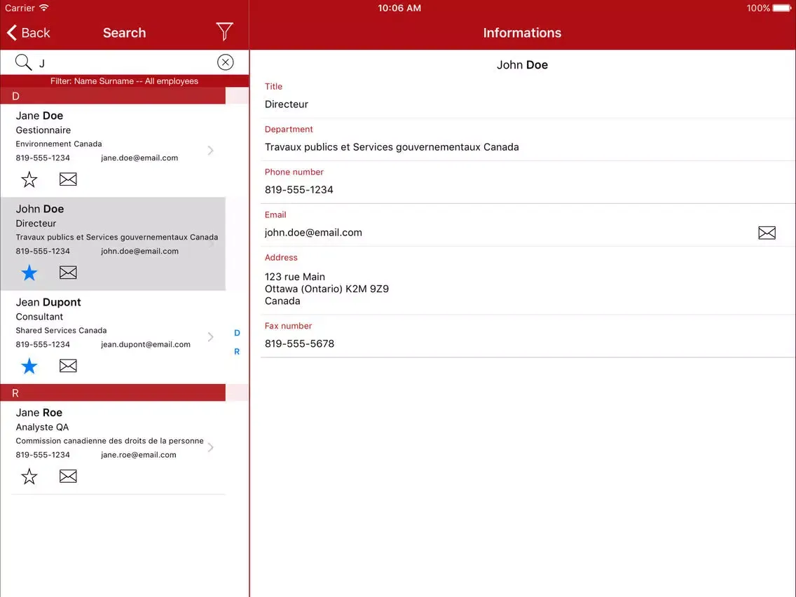 GEDS - Canada public servants iPad  স্ক্রিনশট