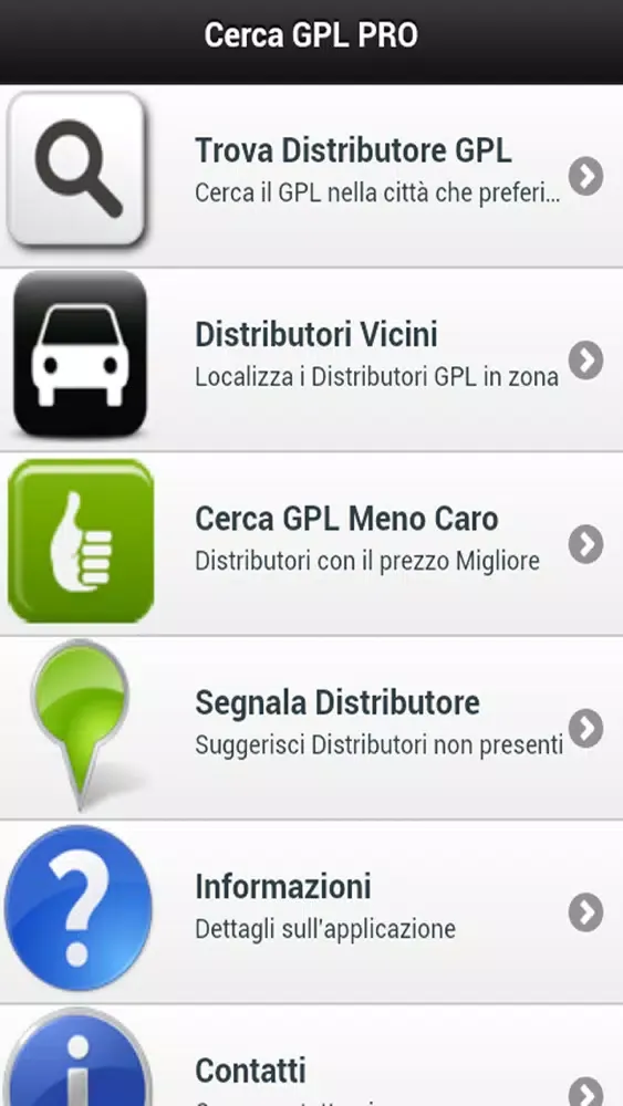 Zrzuty ekranu Cerca Distributori GPL PRO