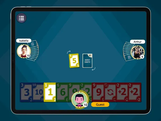 Ảnh chụp màn hình của Crazy Eights + iPad 