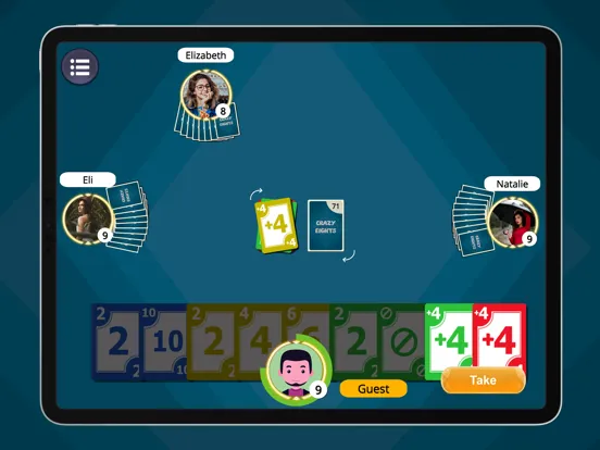 Ảnh chụp màn hình của Crazy Eights + iPad 