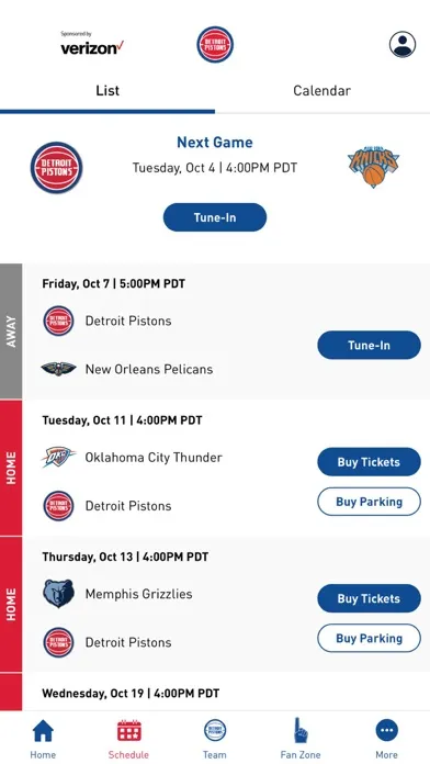 Zrzuty ekranu Official Detroit Pistons