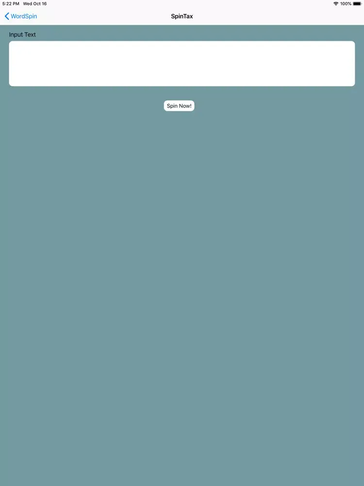 Tangkapan layar WordSpin ME iPad 