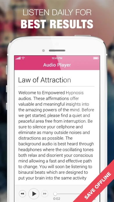 Capturas de tela do Hypnosis for Law of Attraction