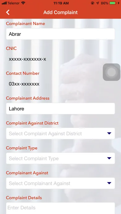 Captures d'écran de Prisons Complaint System