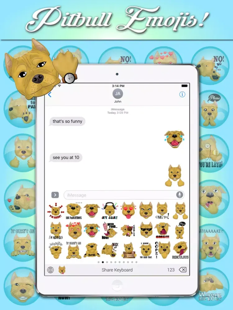 Screenshot di Pitbull Emojis iPad 