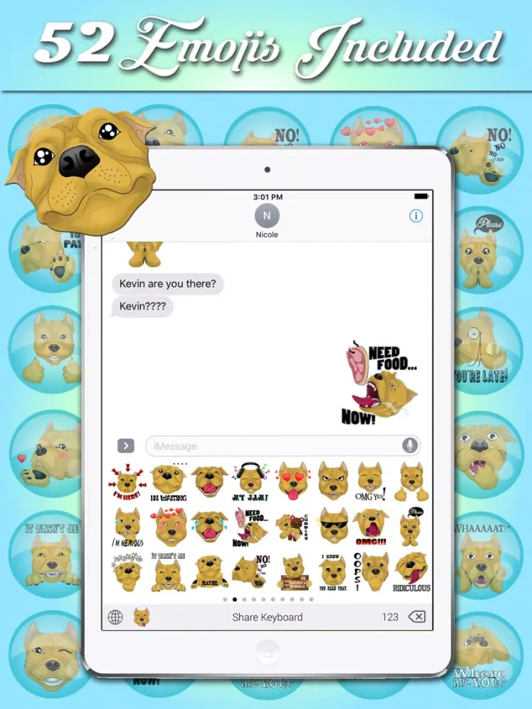 Screenshot di Pitbull Emojis iPad 