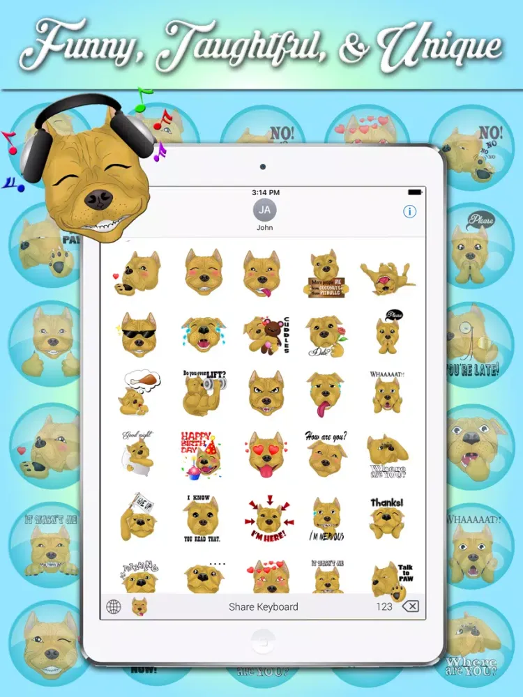 Screenshot di Pitbull Emojis iPad 