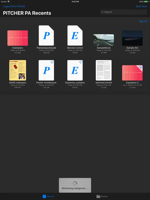 PITCHER Personal Admin iPad  স্ক্রিনশট