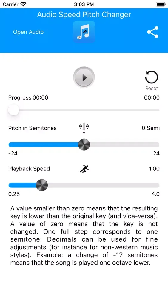 Audio Speed Pitch Changer स्क्रीनशॉट