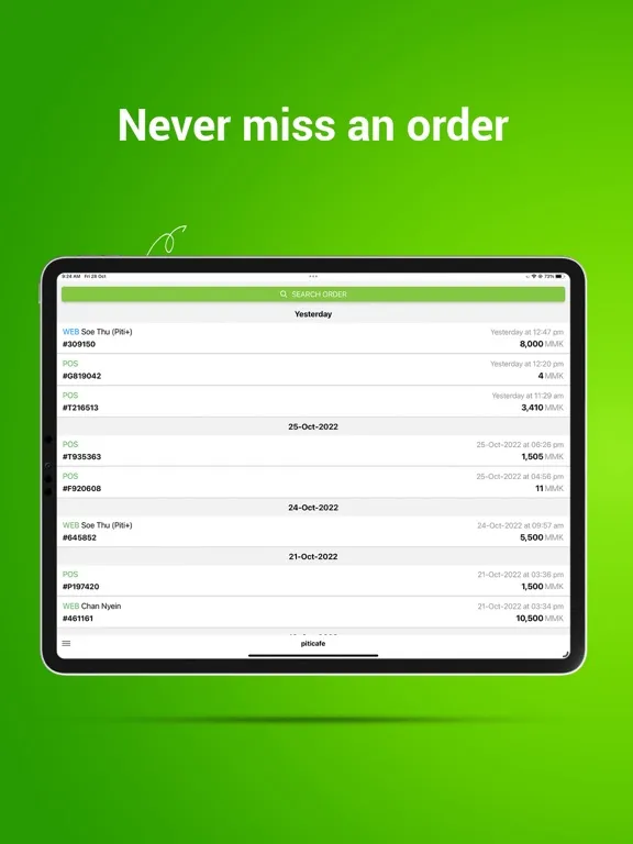 Zrzuty ekranu Piti POS iPad 