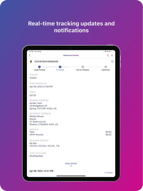 PitneyShip®-Ship and Track iPad  スクリーンショット