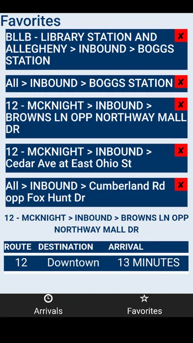Port Authority PGH Bus Tracker স্ক্রিনশট