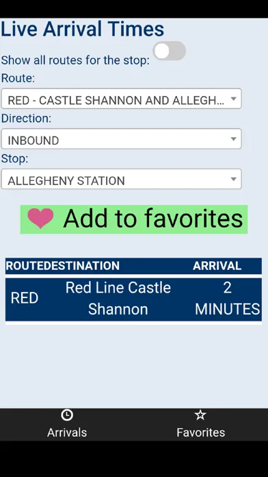 Port Authority PGH Bus Tracker স্ক্রিনশট