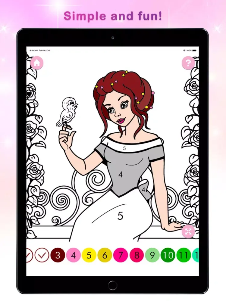 Princess Color by Number iPad  Screenshots