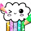 Kawaii Coloring Book Glitter