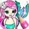 Mermaid Coloring Page Glitter