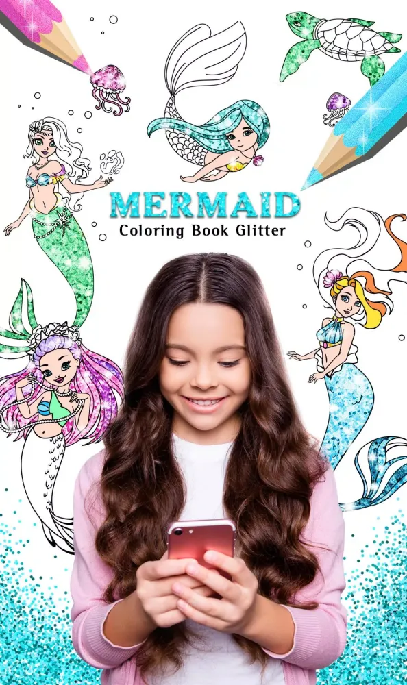 Captures d'écran de Mermaid Coloring Page Glitter