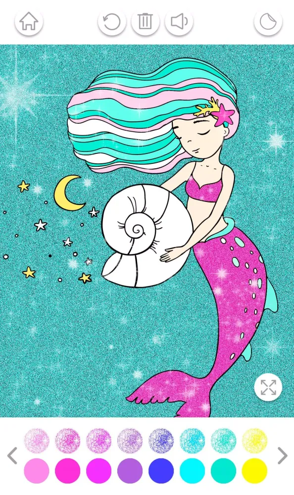 Captures d'écran de Mermaid Coloring Page Glitter