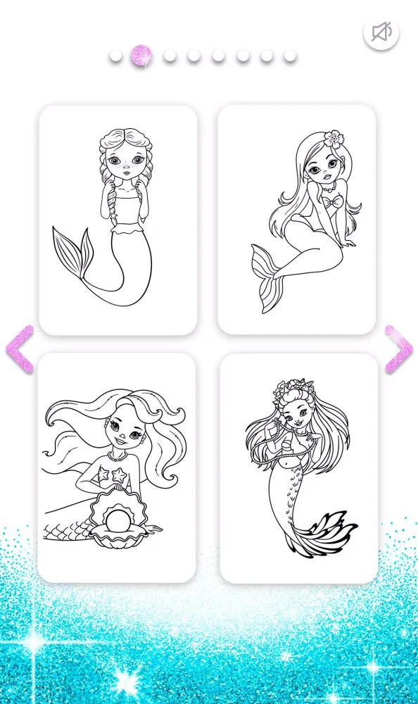 Captures d'écran de Mermaid Coloring Page Glitter