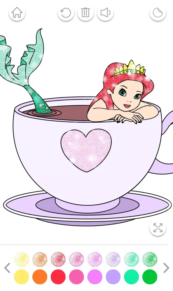Captures d'écran de Mermaid Coloring Page Glitter