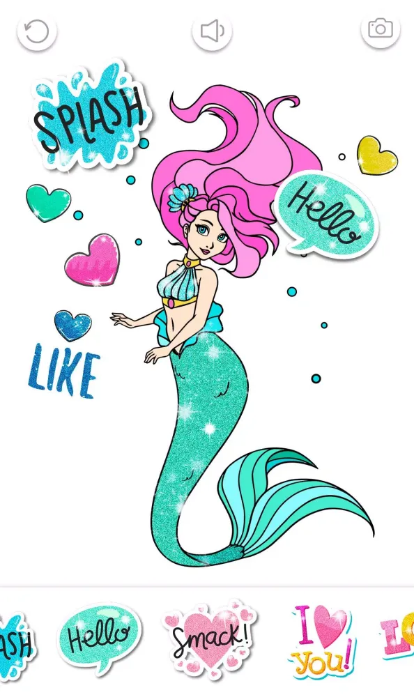 Captures d'écran de Mermaid Coloring Page Glitter