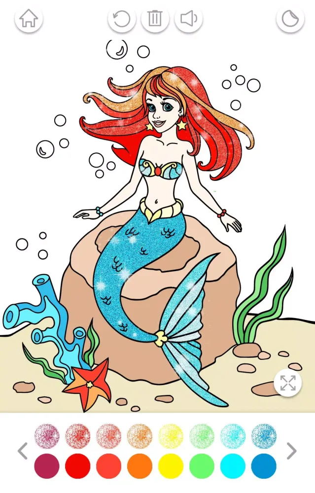 Captures d'écran de Mermaid Coloring Page Glitter