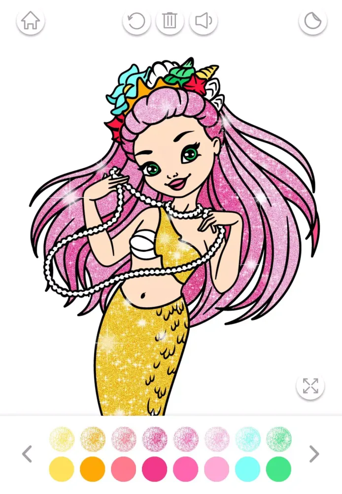 Captures d'écran de Mermaid Coloring Page Glitter