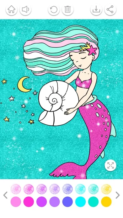 تصاویر Mermaid Coloring Book Glitter