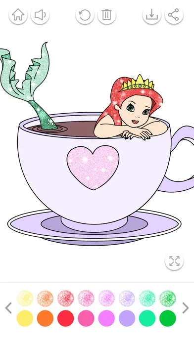 تصاویر Mermaid Coloring Book Glitter