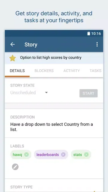 Pivotal Tracker سکرین شاٹس