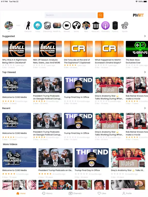 Pivott Media iPad  スクリーンショット