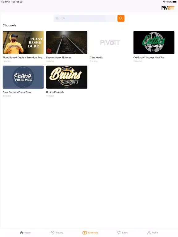 Pivott Media iPad  スクリーンショット