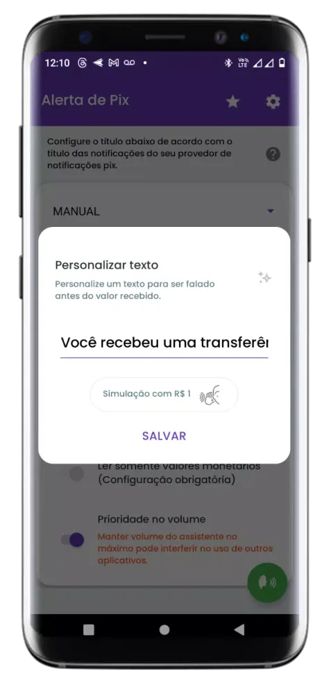 Notificações Faladas - Pix Screenshots