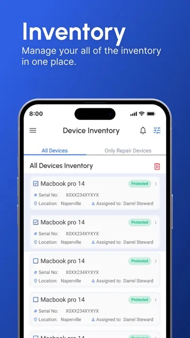 Fixtrack Device Management سکرین شاٹس