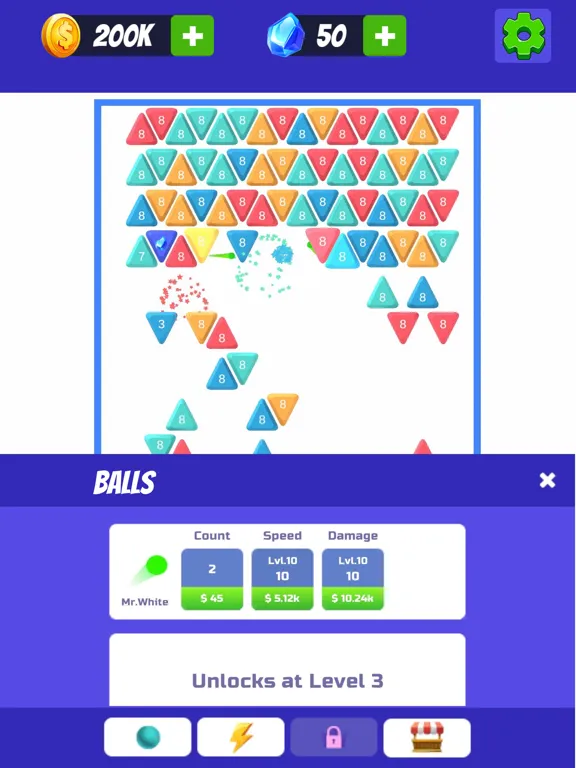 Tangkapan layar Brick Breaker : Idle Smasher iPad 
