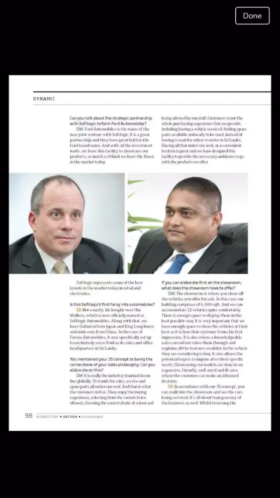 Capturas de tela do Business Today Mag