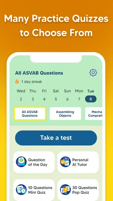 Zrzuty ekranu ASVAB Practice Prep Test 2024