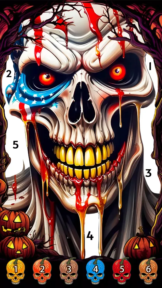 Skull Color, Color by Number スクリーンショット