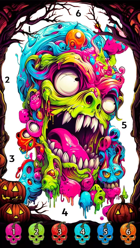 Skull Color, Color by Number スクリーンショット