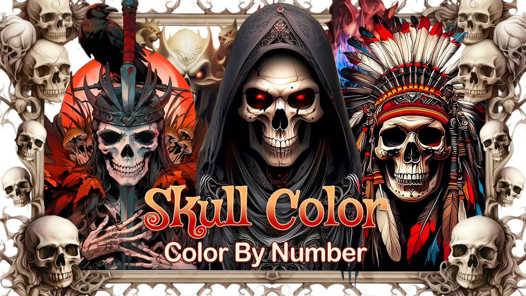 Skull Color, Color by Number スクリーンショット