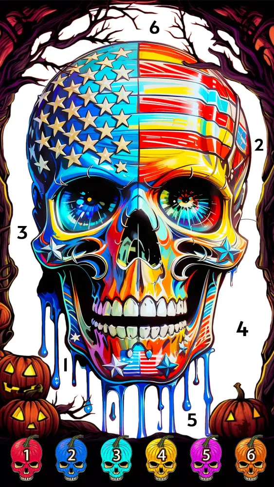Skull Color, Color by Number スクリーンショット
