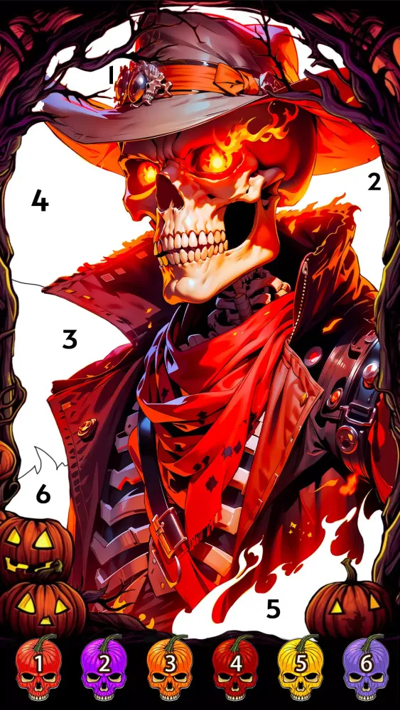 Skull Color, Color by Number スクリーンショット