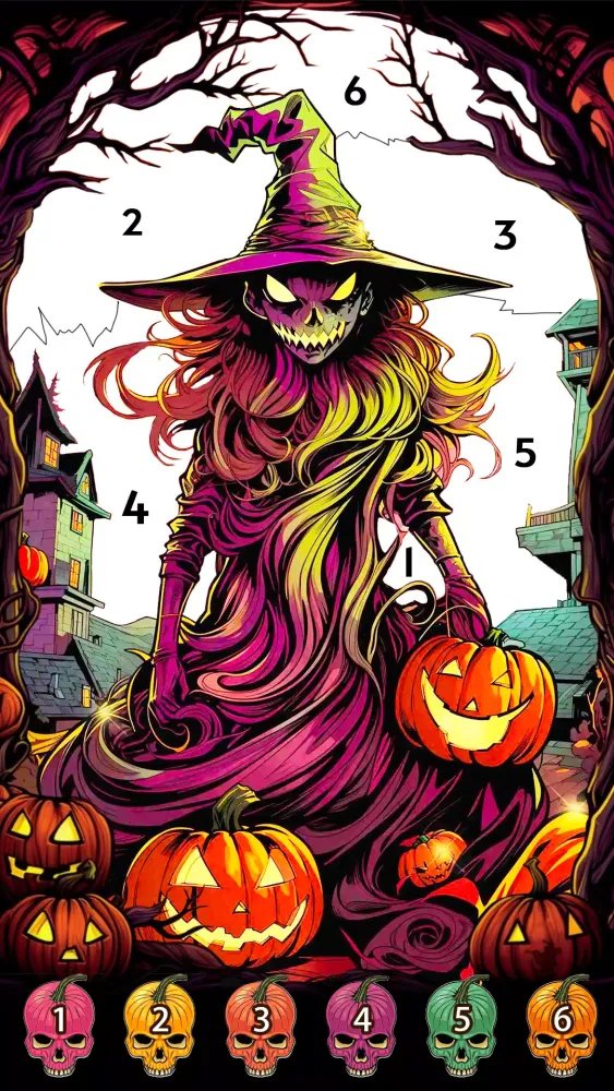 Skull Color, Color by Number スクリーンショット