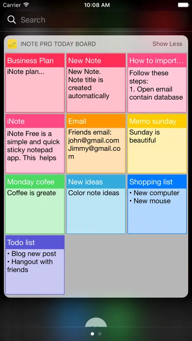 Capturas de tela do iNote - Sticky Note by Color