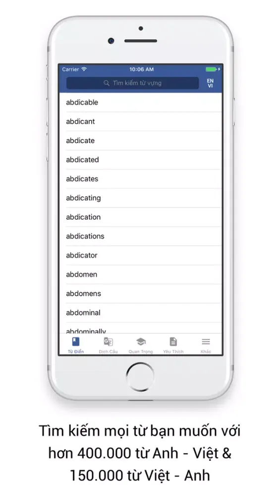 Zrzuty ekranu English Vietnamese Dictionary